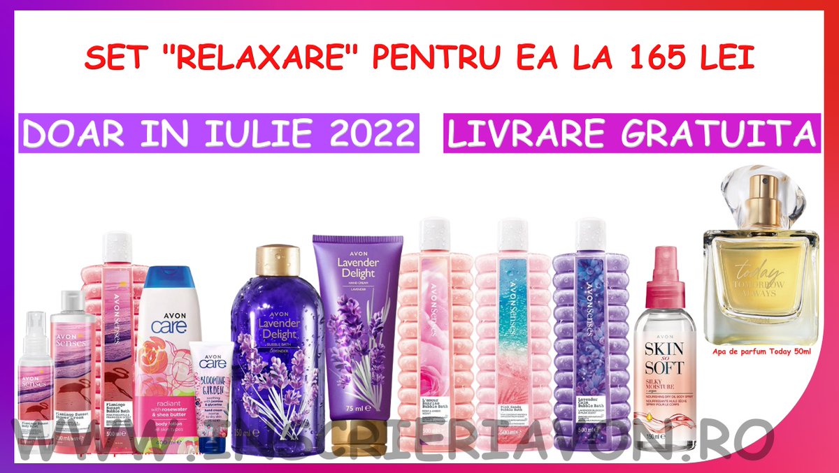 InscrieriR's tweet photo. 💋 Set Relaxare pentru ea la 165 lei - Comanda rapid pe WhatsaApp
☎️Comandă👉 https://t.co/ow0LPQ90YU
Inscrieri👉 https://t.co/4y0VKAuwwG
Brosură👉 https://t.co/Qir4eW1eET
😊Grup👉 https://t.co/OeTeqfX2zU
#Avon #avononline #AvonBeauty #avoncosmetics #AvonRep #promotii #avonon https://t.co/stD0s1kOPW