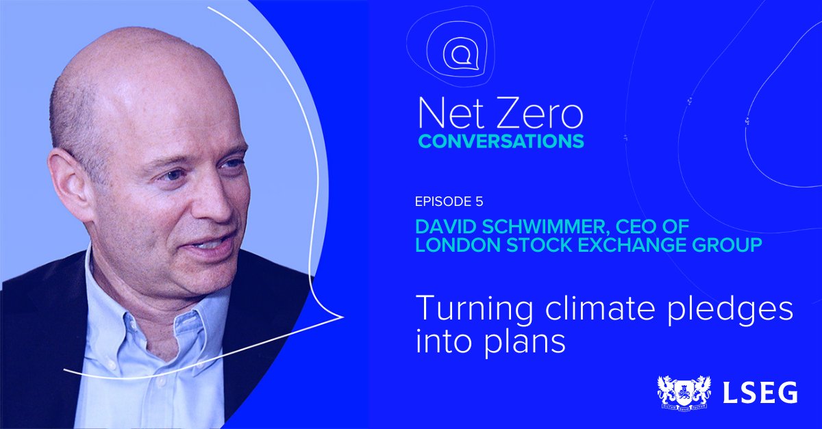 LSEGplc's tweet photo. This week on #NetZeroConversations, Jane Goodland, Head of #Sustainability at LSEG speaks to David Schwimmer, CEO at #LSEG, about the role the financial services must play to help reduce #carbonemissionsin the fight against #climatechange. https://t.co/mfaCbA3f2d https://t.co/9UMukzeG90