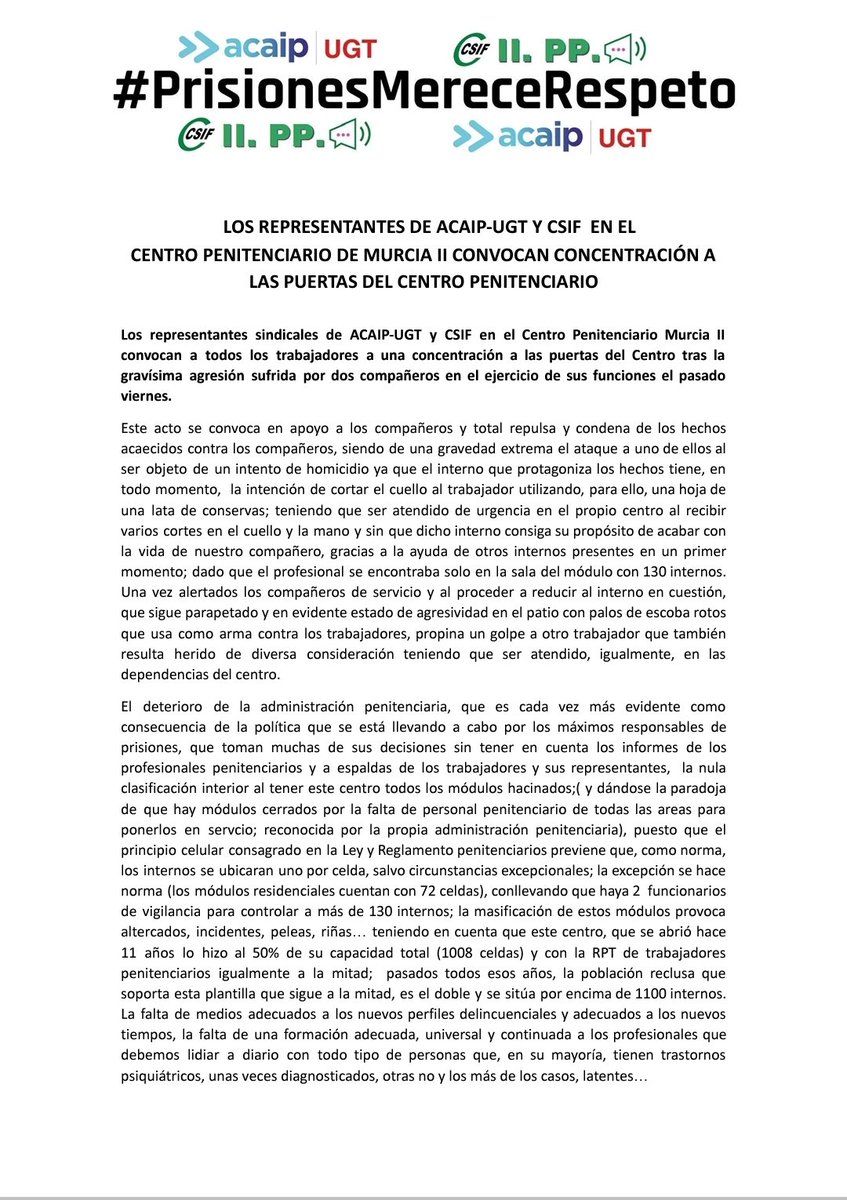 UGT PRISIONES tweet media