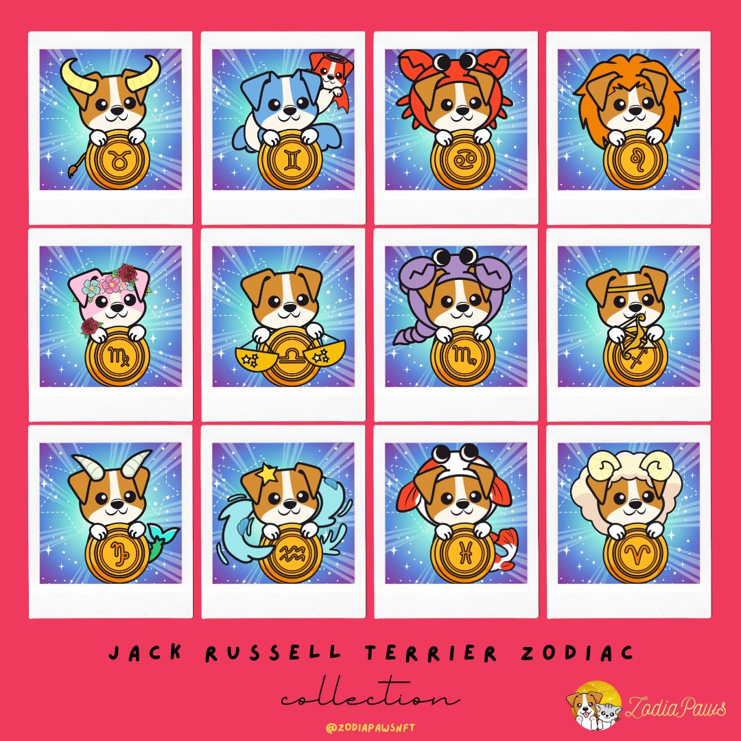 zodiapawsnft's tweet photo. Finally we have completed the 12 #zodiac of #jackrussellterrier collection in @cryptocomnft 🎉 

Next, we will be having #supawstar series in the #nftcollection. 

#NFT #NFTshill #nftarti̇st #NFTcollectibles 
#ZodiacSigns #DogLover #Cryptocom #crofam #fftb #NFTdrops #crofamnft https://t.co/R4Hj7gDgth