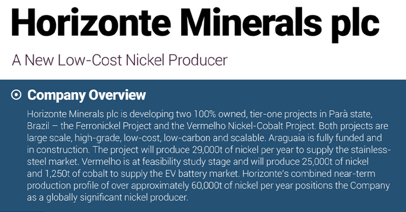 HorizontePLC's tweet photo. #HZM has a featured in @TheAssay's mining magazine "Clean Energy Edition".

#Nickel