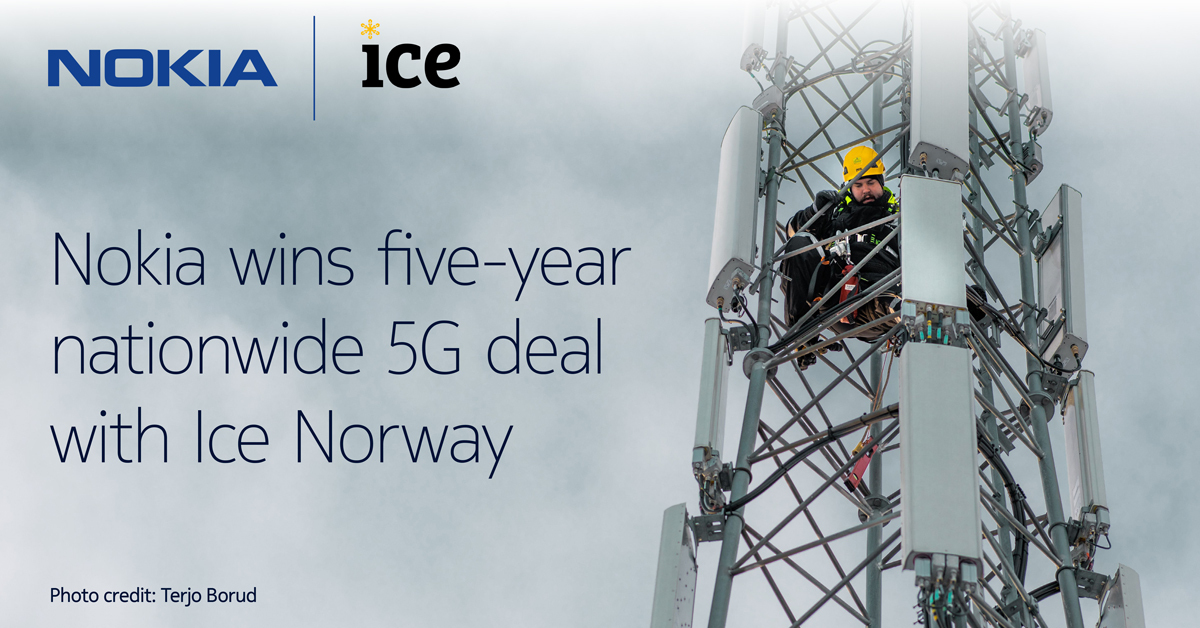Our energy-efficient #AirScale portfolio helps Ice establish a competitive market position by expanding its 4G and #5G coverage across #Norway, as well as contributing to reaching its #sustainability targets. Read more: nokia.ly/3NKqFwK