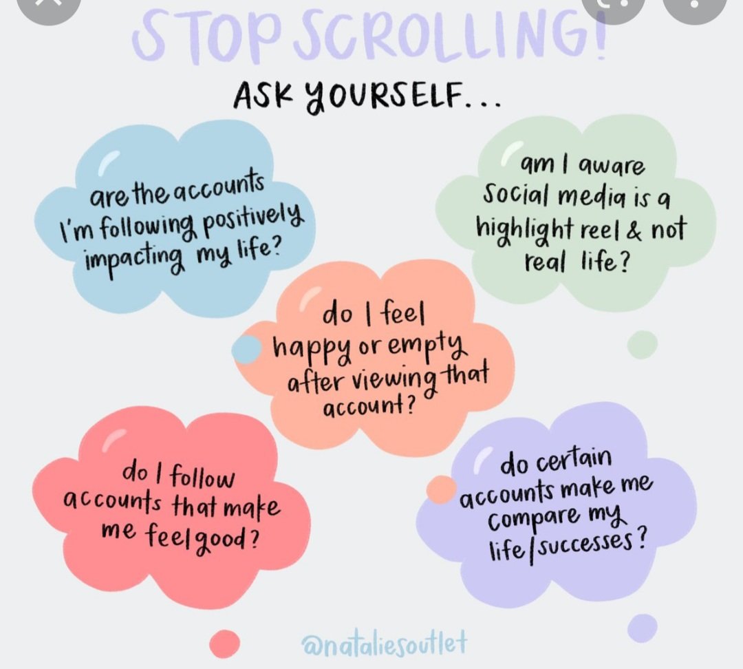 Lhara Mullins (@LharaMullins) on Twitter photo 2022-07-05 08:07:51 Food for thought: It's perfectly ok to unfollow or mute accounts that cause you distress or make you feel like crap.
#SocialMediaDay #mentalhealth Food for thought: It's perfectly ok to unfollow or mute accounts that cause you distress or make you feel like crap.
#SocialMediaDay #mentalhealth
