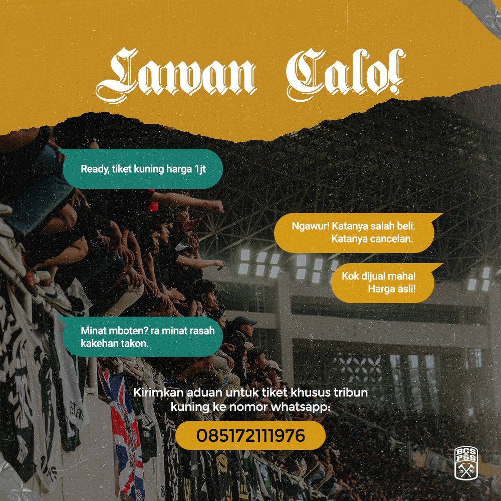 LAWAN CALO! LAPORKAN! #NoTicketNoGame