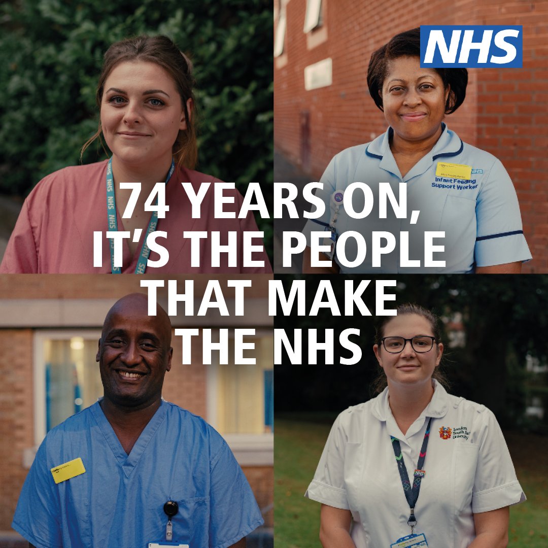 Today we celebrate the #NHSBirthday2022, and #OurNHSPeople who provide vital care and compassion to patients and communities. To our amazing colleagues from 200+ nationalities working across 350+ roles, #HappyBirthdayNHS and THANK YOU!