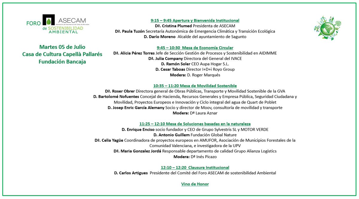 ramonvidal64's tweet photo. En el #Foro @ASECAM1 de Sostenibilidad Ambiental

#Asecam 
#SimbiosisIndustrial #EconomiaCircular #Ivace #Aidimme #Sagunto
@CristinaPlumed @dariomlerga
@AytoSaguntoCom @GVAivace @AIDIMME https://t.co/VVzYszbDzT