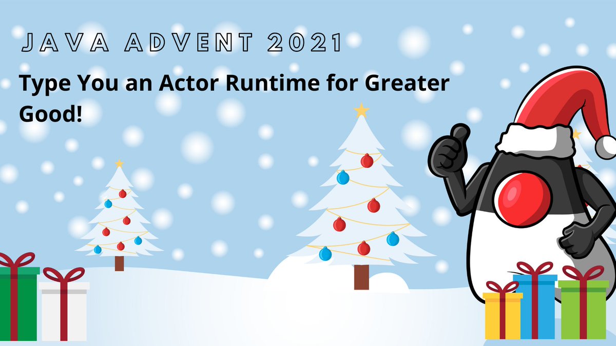 JavaAdvent's tweet photo. #Java 17's new features hit @evacchi's sweet spot. So, he took the time to write about those sweet things in his #javaadvent21 article "Type You an Actor Runtime For Greater Good!". 
This treat is still available, and you can find it here: https://t.co/9VytFCifGx https://t.co/oOHjBbsO9Z