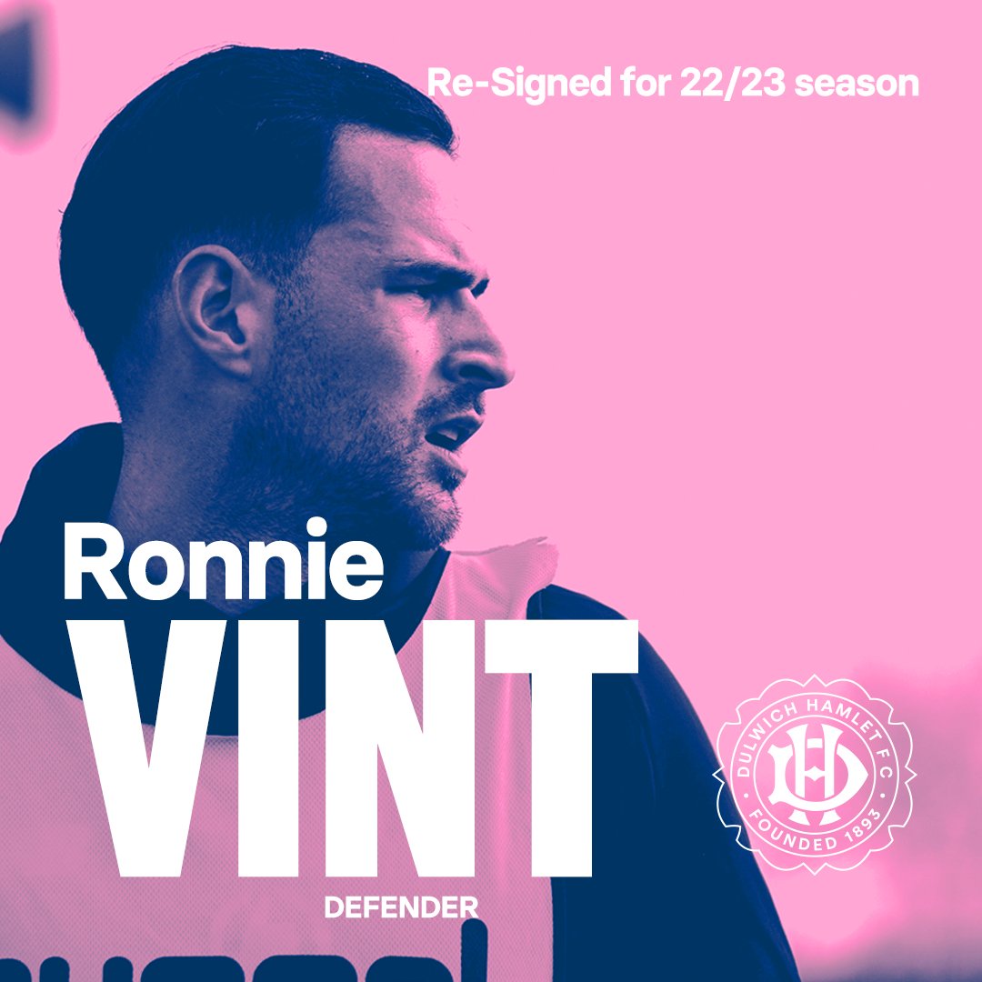 VINT RETURNS TO HAMLET:

Defender @RonnieeVintt returns for the upcoming season.

A big welcome Back to Ronnie 

#DHFC 💖💙