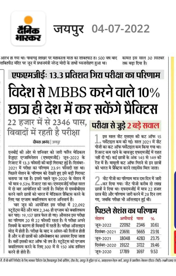 DrAbhinav_007's tweet photo. Does any student in this country don’t even have rights for reevaluation of the exam they have given.
Since last 3 attempts continuously I’m getting the same marks in FMGE exam.
Something is wrong and needs to be corrected.
Feeling Helpless
@PMOIndia @MoHFW_INDIA @narendramodi https://t.co/ITSYs0c0lo