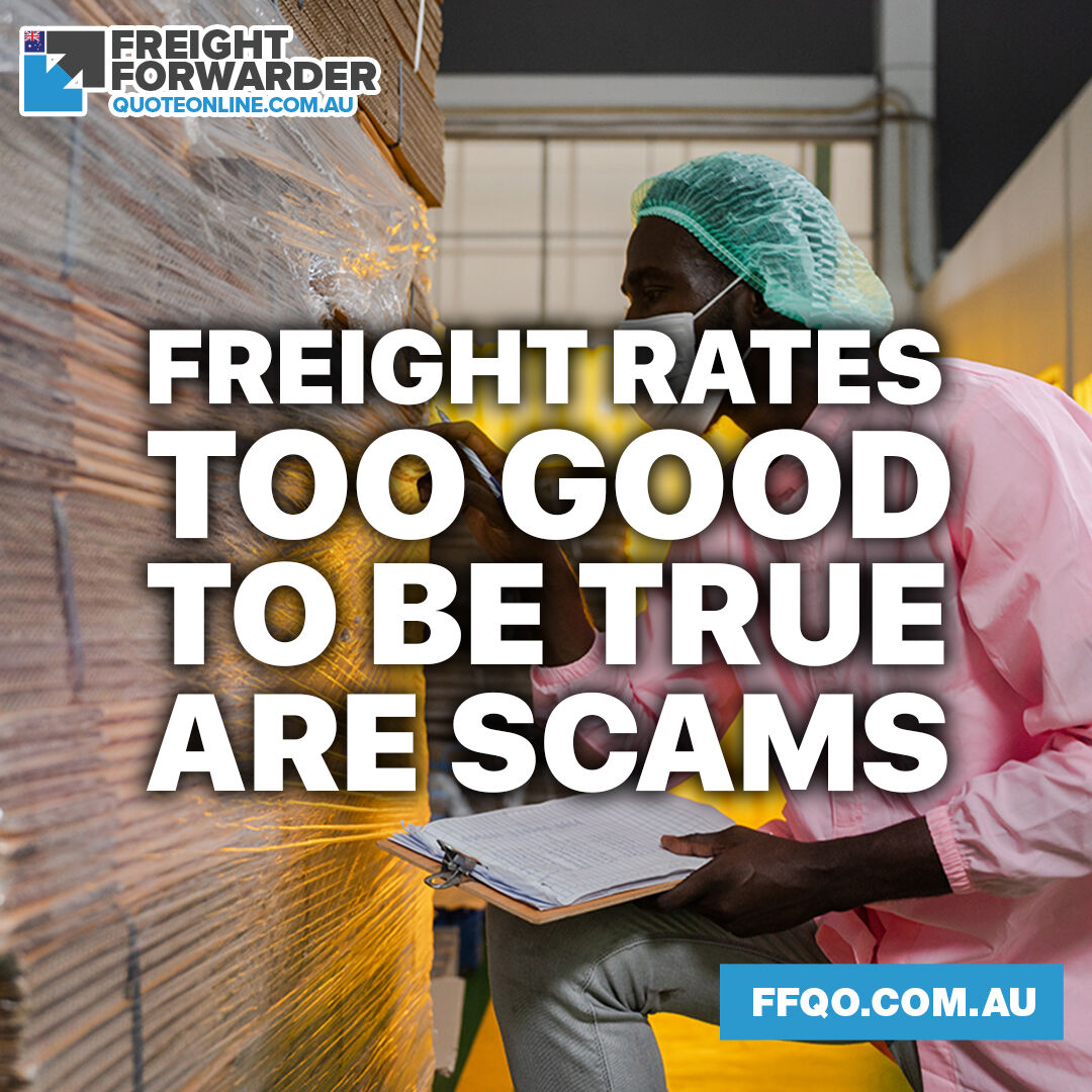 ffqoau's tweet image. How do you work out if freight rates are too good to true?  Read on for more 
freightforwarderquoteonline.com.au/news-freight-f…
#FreightScams #HowToAvoid
#FreightFowarderQuoteOnlineAU #FFQOAU #Australia