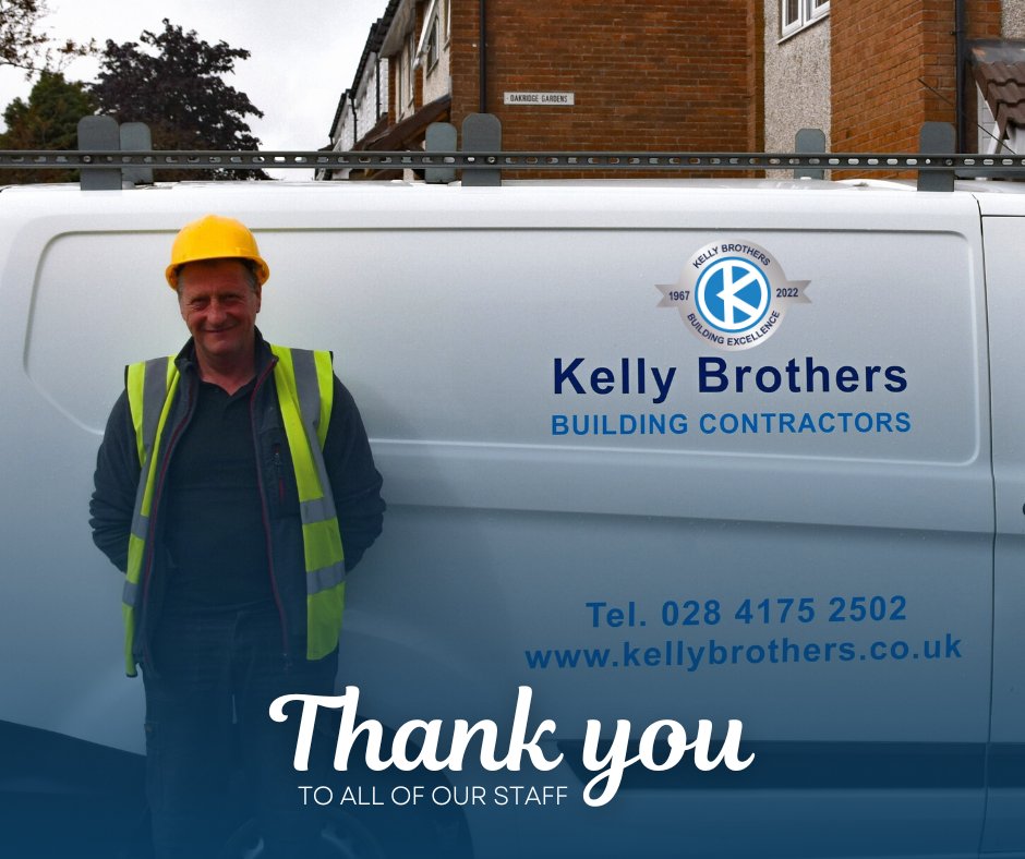 A massive thank you to all of our staff for all your hard work!

🥳🥳🥳

#KellyBrothersStaff #StaffAppreciationPost #KellyBrothers #BuildingExcellence #55YearsofBuildingExcellence #ConstructionNI #BelfastHour #BuildingTheFuture #WeAreKellyBrothers #NorthernIreland #DesignAndBuild
