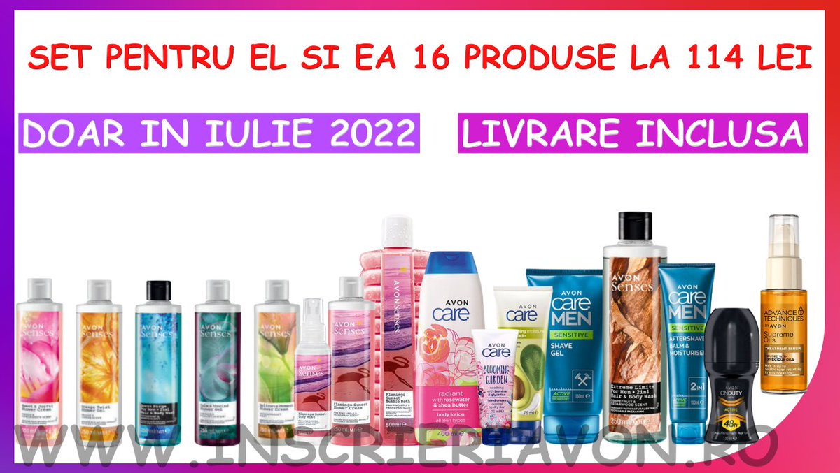 InscrieriR's tweet photo. 💋 Set Ieftin 16 produse la 114 lei  - Comanda rapid pe WhatsaApp
☎️Comandă👉 https://t.co/ow0LPQ90YU
Inscrieri👉 https://t.co/4y0VKAuwwG
Brosură👉 https://t.co/Qir4eW1eET
😊Grup👉 https://t.co/OeTeqfX2zU
#Avon #avononline #AvonBeauty #avoncosmetics #AvonRep #avonon https://t.co/Ynqkjix5BT