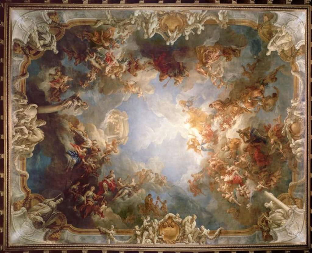 Juin 1737. Le peintre Lemoyne met fin à ses jours 😱 Pourtant, il vient d’achever le plafond du salon d’Hercule et a reçu le titre de premier peintre ! Mais c’est ce plafond qui a causé sa perte… La suite avec les <a href="/amisversailles/">Société des Amis de Versailles</a> 👉 arti.ps/21q