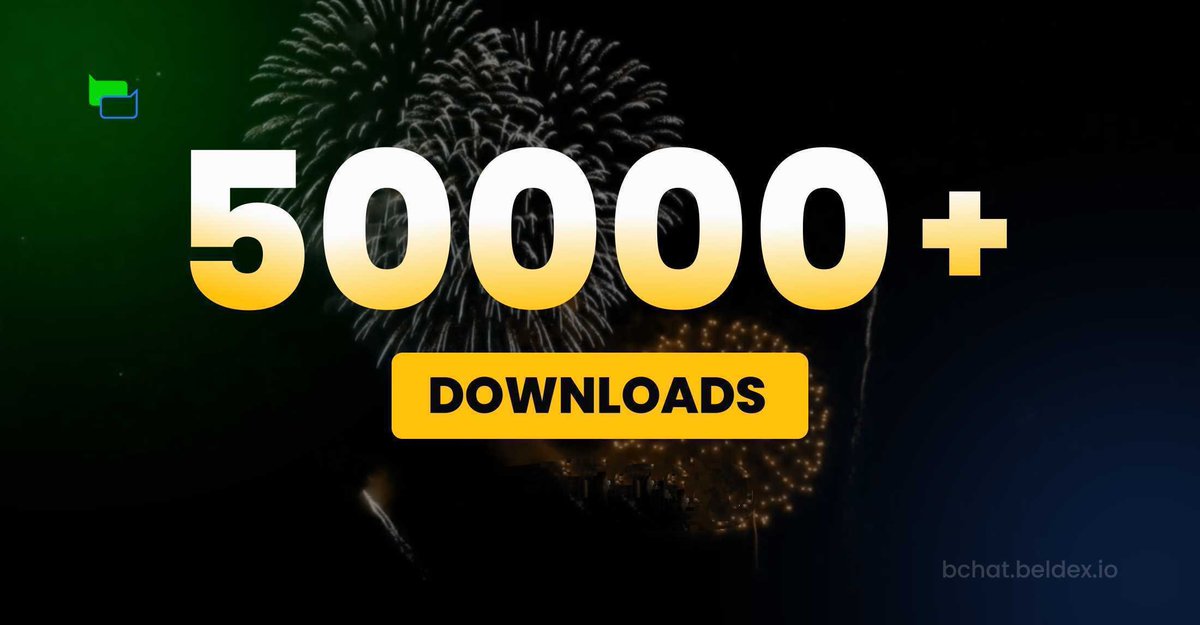 Bchat_official's tweet photo. Time to reveal our joy of happiness🥳
Stepping into another new milestone🚀 We reached 50k+ downloads🔥 Thanks for your support💪
#LetsBchat https://t.co/PWEPttcj3W