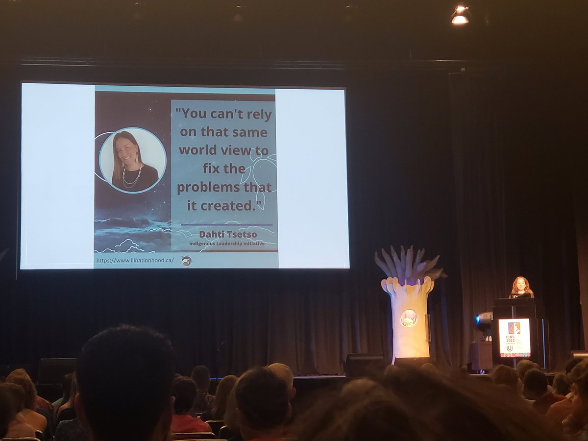 theamoule's tweet photo. An ispirational plenary talk given this morning by @MarineCons at  @ICRS_2022 - sharing teachings learnt from native communities for marine conservation. https://t.co/UvUxpYfg4D