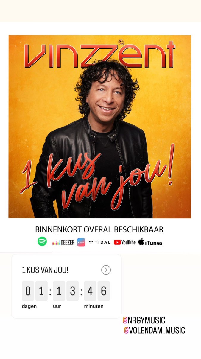 Nog 1 dag! 1 KUS VAN JOU! 💋
