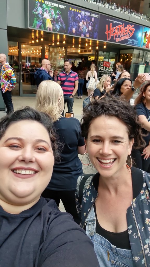 AshleyRoseKap's tweet photo. It's just hitting me now that last night was my west end debut, even with my bad allergies.

I feel honored it was with these brilliant humans from @thesingspace &amp; @newUKmusicals, singing #time amongst the props of the Heather's.

#askforwhatyouneed #dreamcometrue https://t.co/hhAufLuGeF