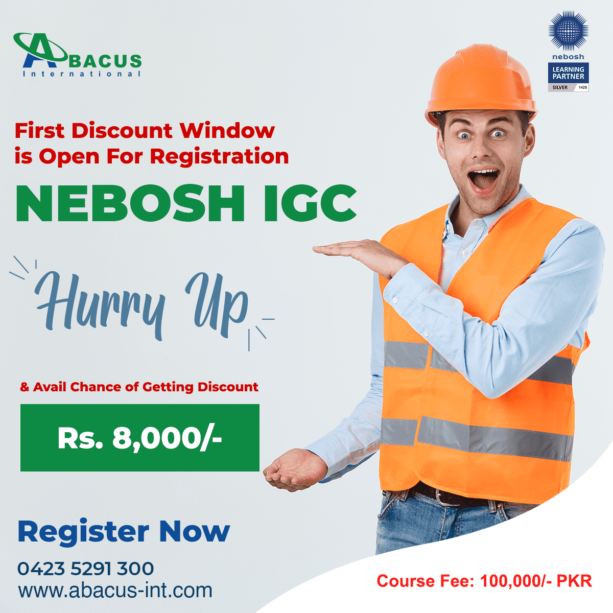 abacus_hse's tweet photo. 𝗡𝗘𝗕𝗢𝗦𝗛 𝗜𝗚𝗖 𝟭𝘀𝘁 𝗗𝗶𝘀𝗰𝗼𝘂𝗻𝘁 𝘄𝗶𝗻𝗱𝗼𝘄  is open for Registration 
Don't waste your time 🕰️
Enroll Now and Get 𝟴,𝟬𝟬𝟬/- 𝗗𝗶𝘀𝗰𝗼𝘂𝗻𝘁 

Registration link: https://t.co/xUCtWKPf2D

#Abacus #international #training #course #HSE #NEBOSH #IGC #safety #health https://t.co/LbBhiDJUv1