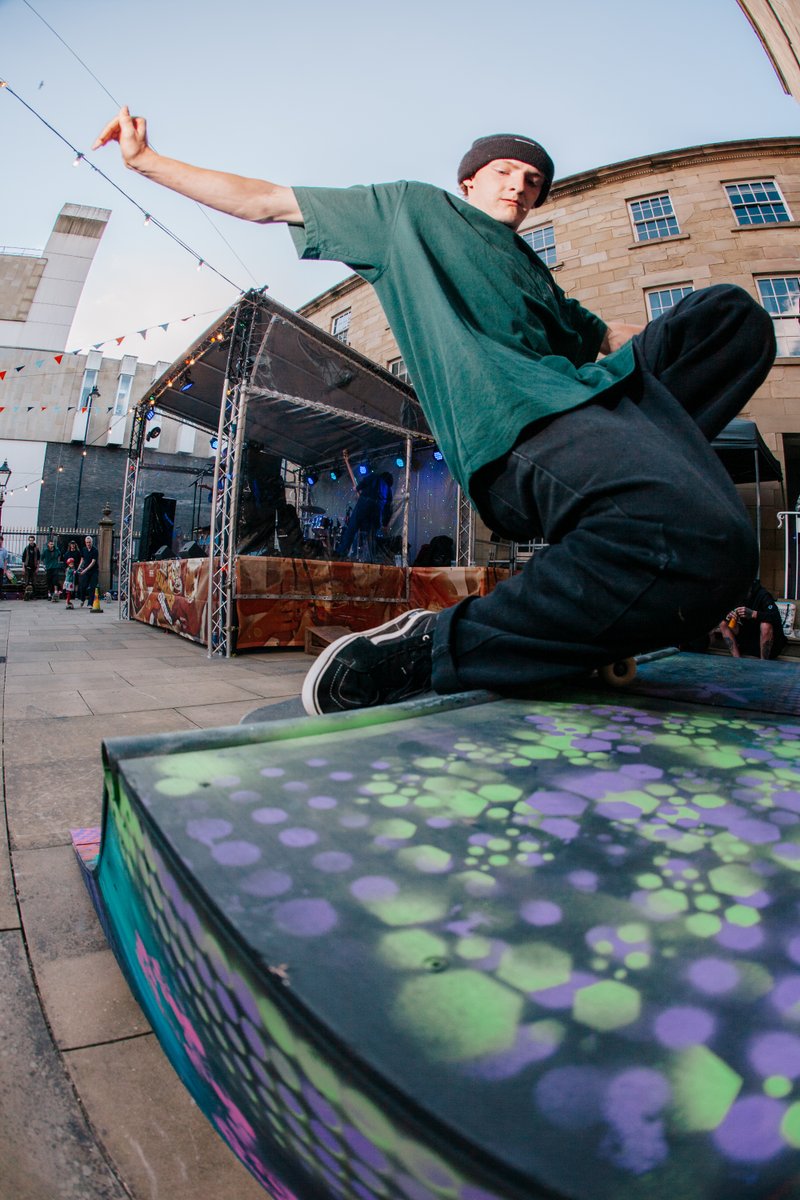 Still buzzing from the weekend of events celebrating #OurBiennale 🥳

Check out these incredible shots by Tim Smith at the Summer Slam teen event <a href="/theLBT/">Lawrence Batley Theatre</a> - skateboarders on ramps spray painted by young artists in front of a stage packed with the next generation of musicians