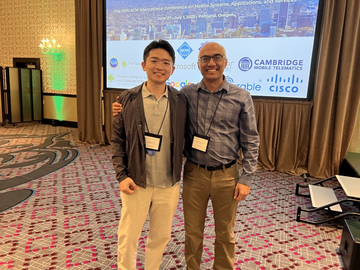 ACM MobiSys (@acmmobisys) on Twitter photo The pioneer with the young superstar of full duplex wireless research - Ashutosh Sabharwal and Tingjun Chen! <a href="/TingjunChen/">Tingjun Chen</a> The pioneer with the young superstar of full duplex wireless research - Ashutosh Sabharwal and Tingjun Chen! <a href="/TingjunChen/">Tingjun Chen</a>