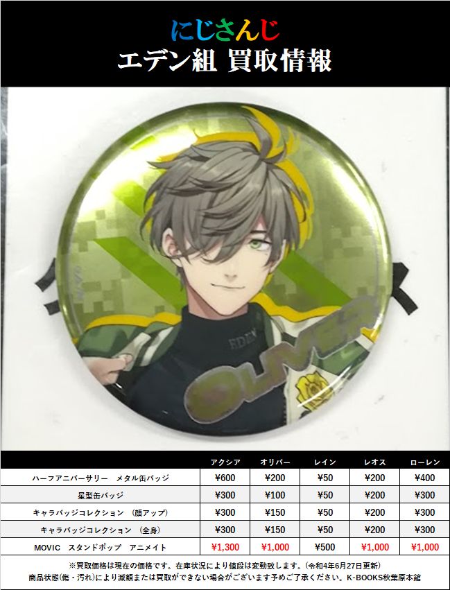 にじさんじ ローレン・イロアス ハーフアニバーサリー 缶バッジ 【公式