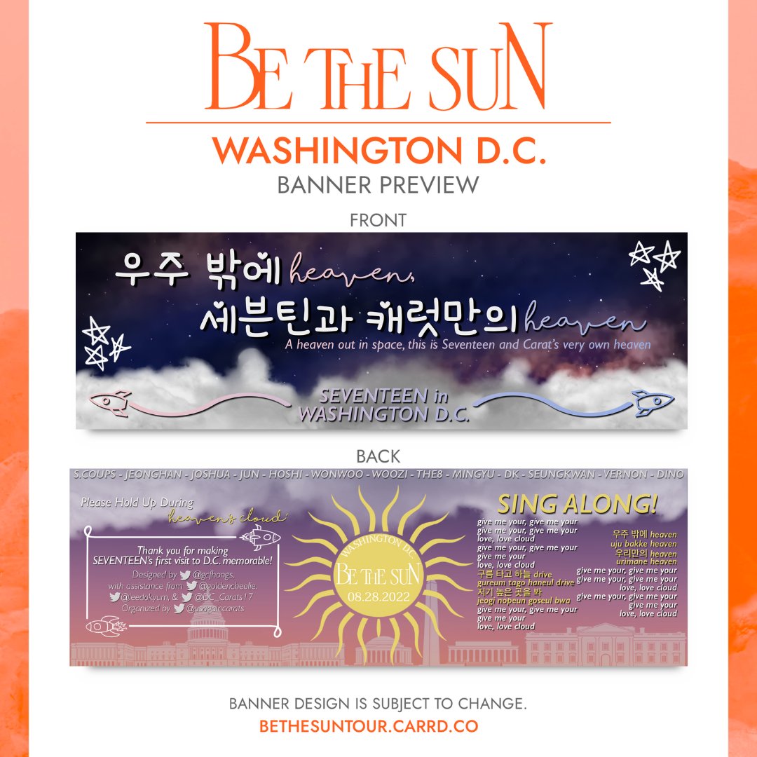 usagaincarats's tweet photo. Hi Carats! Revealing our Washington DC Banner! 
#BetheSunTourDC #BetheSunTourNA 
To donate: https://t.co/GOPAGQ3rBN

@pledis_17 #SEVENTEEN #BeTheSun https://t.co/tNRPuIUWeu