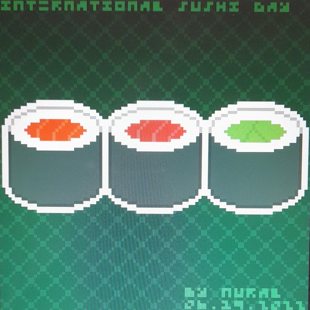 nuralsblog's tweet photo. Do you like sushi? 🍣
#Sushi #japanesefood #food #art #pixelart #dailydrawingchallenge #recreatedversion #NuralsBlog https://t.co/hcZ1lO0EE9