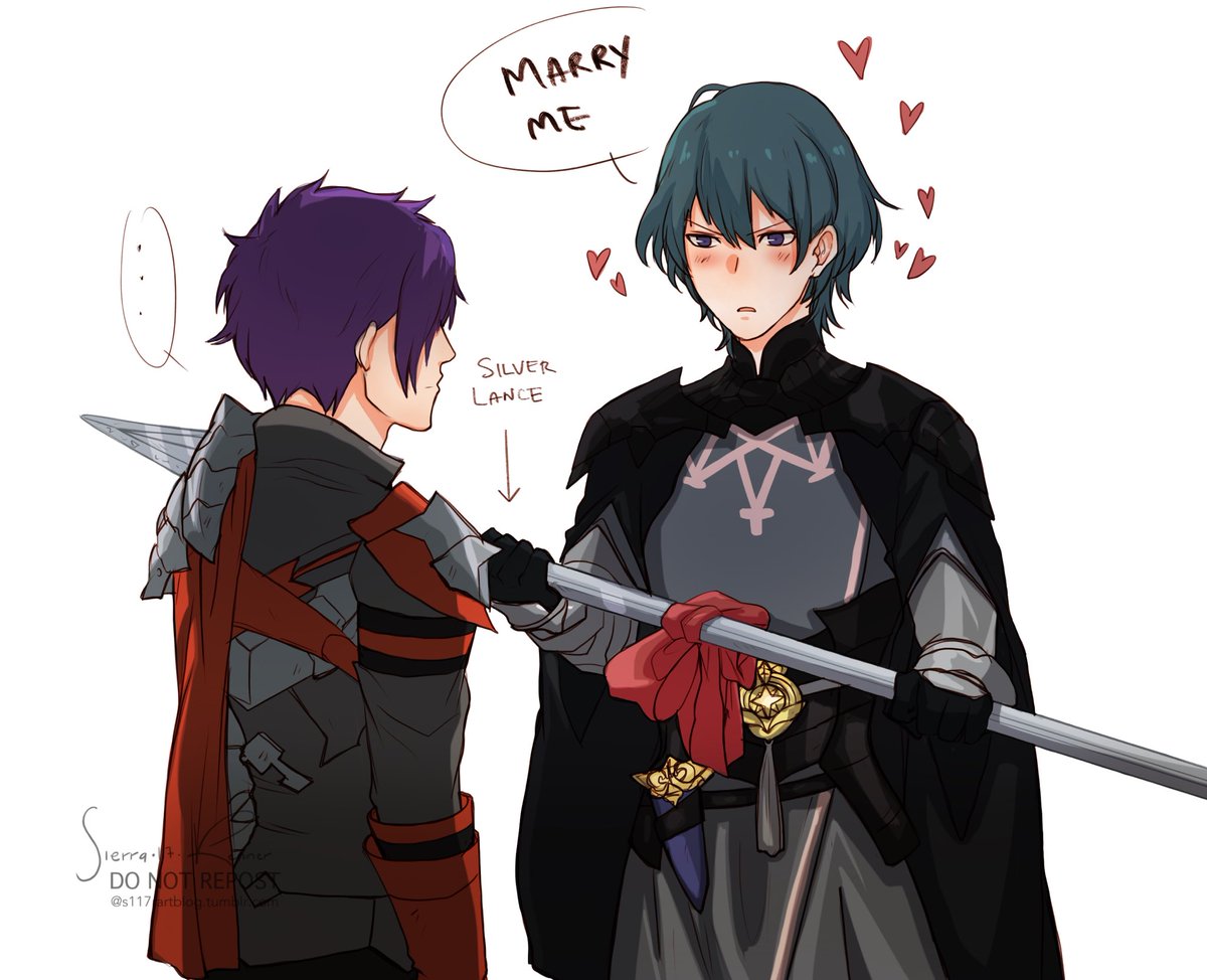 First attempt from Byleth to woo Shez xd #FireEmblemThreeHopes 
My Byleth amiibo gifted me a Silver Lance, that's the reason behind the silly joke xd 