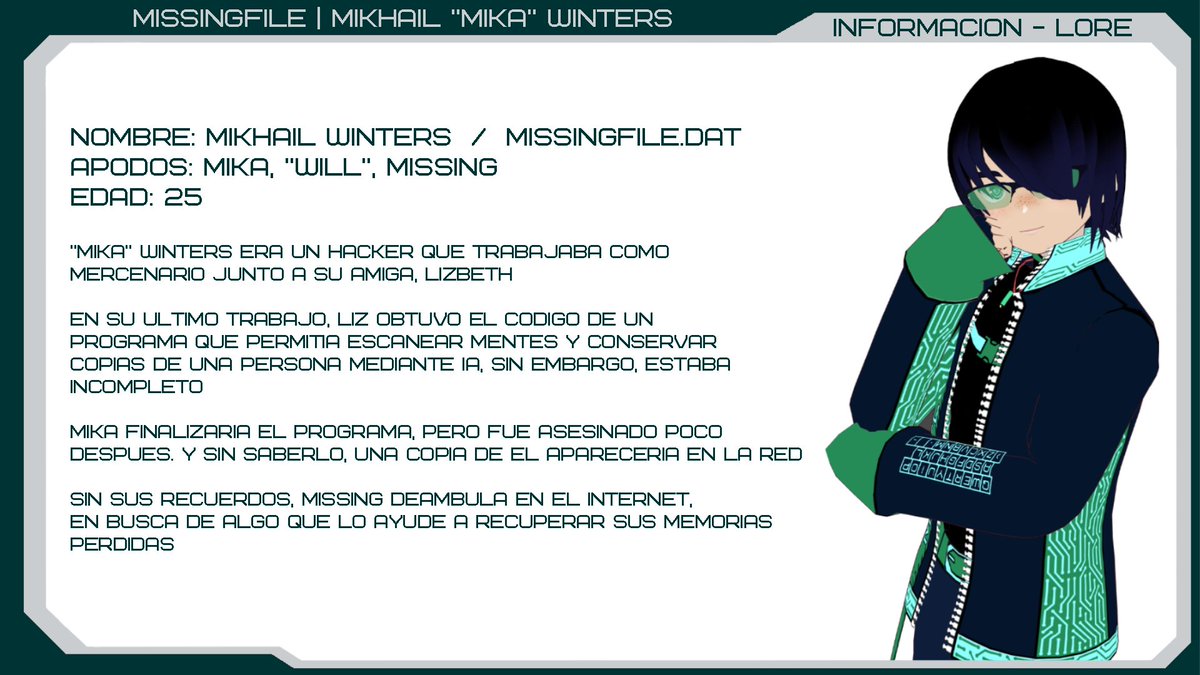 MissingFileVT's tweet photo. Ohayo!

Soy Missing, una IA proveniente del 2069~

[TAGS]
Arte: #MissingArtFiles
NSFW: #CorruptedArtFiles
Streams: #MissingConnections

[LINKS]
Twitch: https://t.co/TQArbagKPl
YT: https://t.co/VbXRnRibP2

#Vtuber #VtuberES #VTuberUprising https://t.co/fb9dRFy0M8