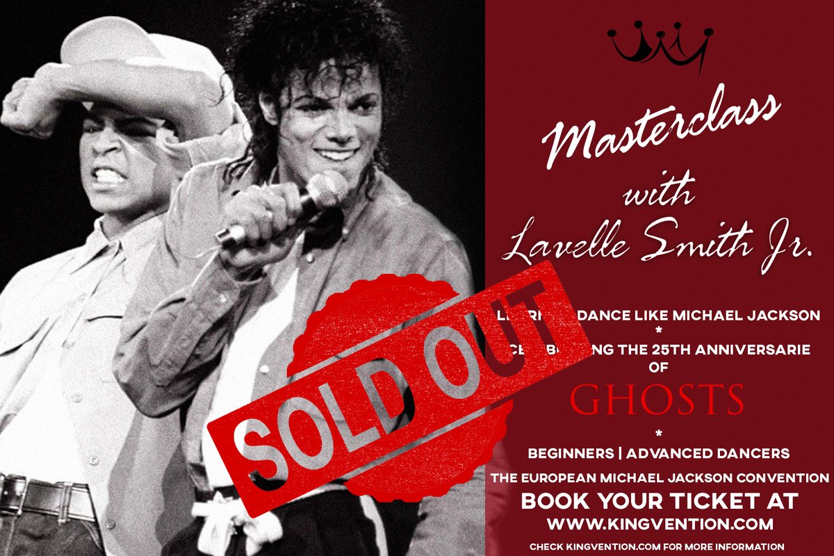 kingvention's tweet photo. SOLD OUT: The Masterclasses with Lavelle Smith Jr are now sold out! You can still meet Lavelle On Saturday 17 and Sunday 18 September at Kingvention! For more information and tickets: https://t.co/mdYeNIY9ZB
#MichaelJackson #MJGHOSTS #MJDance https://t.co/RIc6Z6SxSf