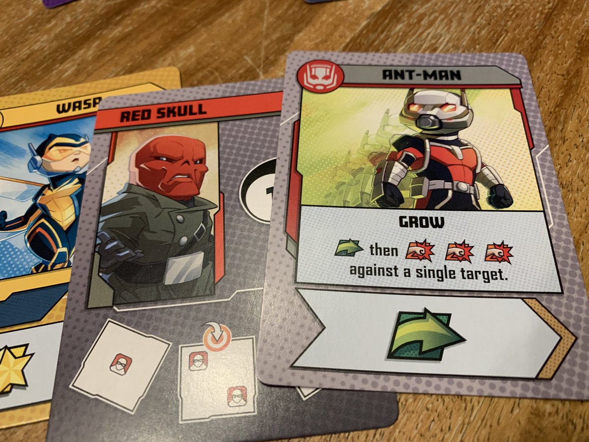 BoardGameGhost's tweet photo. Ant-Man and The Wasp successfully defeated The Red Skull. The final blow was delivered via a nasty Quantum Leap / Grow combo! https://t.co/7lPBoVuCP7