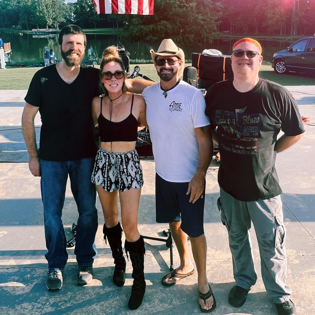amiejobishop's tweet photo. How do we look, yโall? #band #new #arkansas #deepsouth #USA #July4th #festivals #maumelle #4thfest https://t.co/PiUvCTSKKX
