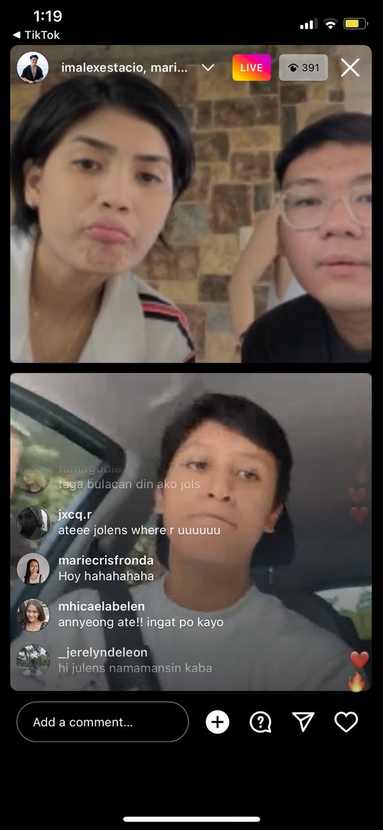 bella belen watching jolina and mars’ ig live 🫶🏻