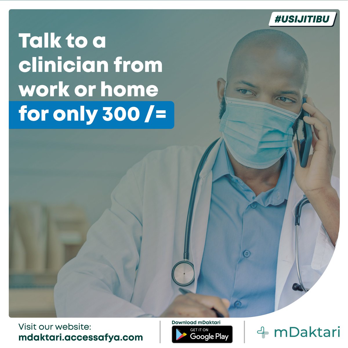 mdaktari_'s tweet photo. mDaktari is a suitable way for you to speak with trustworthy clinicians about your health and the health of your loved ones too. Download the app on your phone to get started -  https://t.co/g9aHnT3uRN https://t.co/GdK6aVYpKp