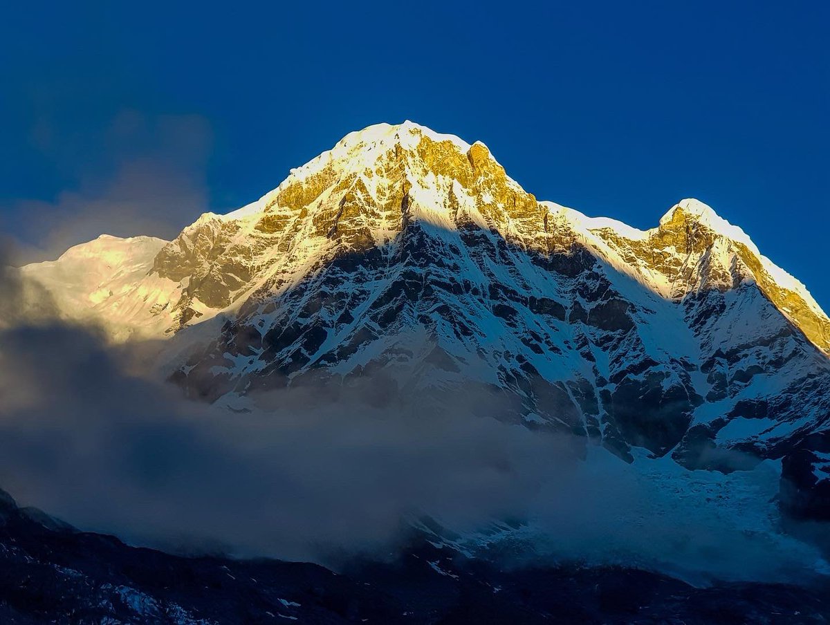 nepaltourismb's tweet photo. Mountains as seen from Annapurna Base Camp (ABC)! 🏔 

Annapurna South(7219m),
Annapurna 1(8091m) and Machhapuchhre(6993m).

PC: Anish Lamsal &amp; Biplav Poudel 

#NepalNOW #NepalisOpen #NepalAwaits #trekkingtuesday #annapurnas https://t.co/656ISw1eze