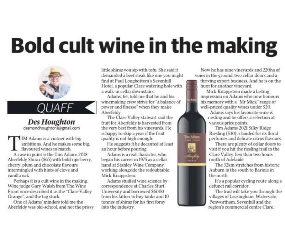 Tim Adams Wines tweet media
