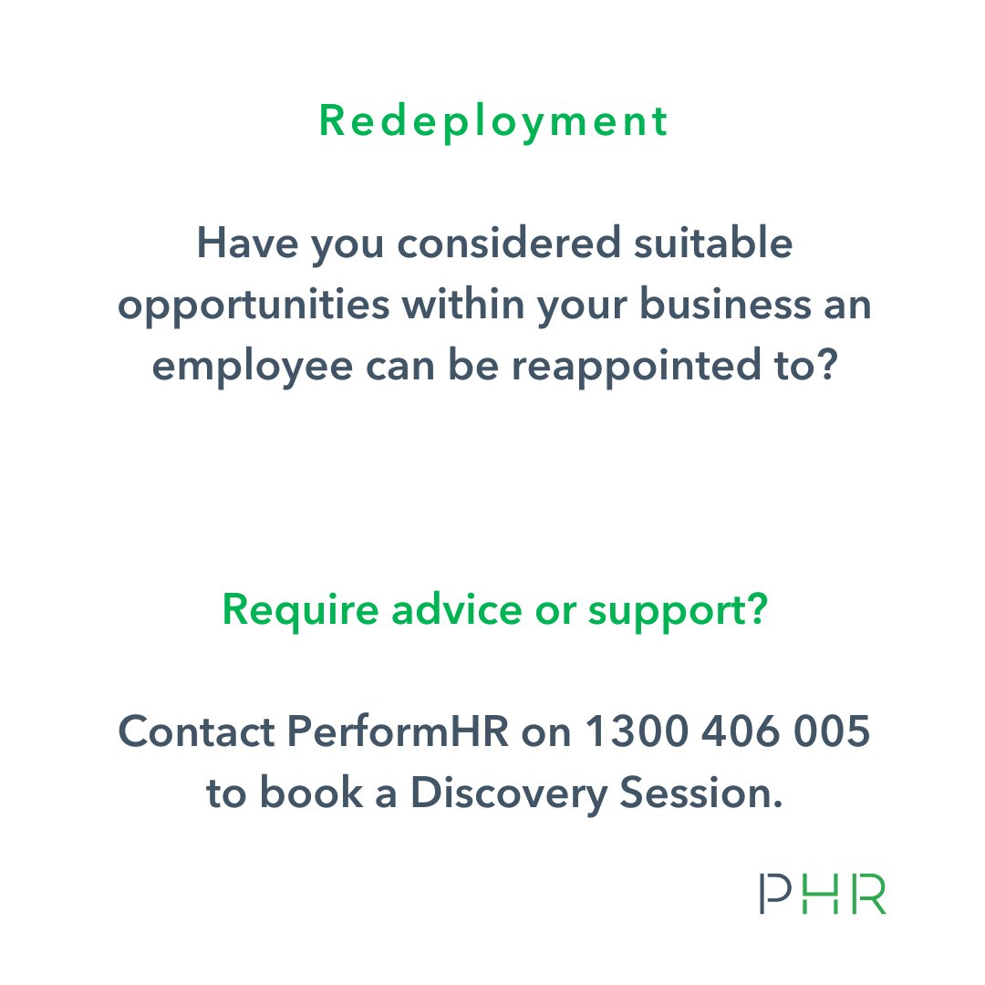 performhr's tweet photo. When it comes to considering and planning significant workforce changes in your business, take the time to ensure you are aware of all your options.

Call our team today on 1300 406 005 to book a Discovery Session.

#organisationdesign #redundancy https://t.co/jqy6T50VkL