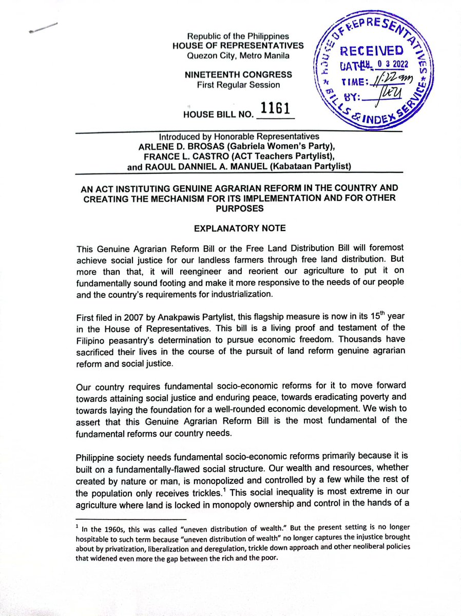 AnakpawisPL's tweet photo. LARAWAN: Unang pahina ng HB 1161 GARB
Anakpawis urges farmers to support the Genuine Agrarian Reform Bill https://t.co/NmXo1eGmAA
#GARBisabatas
#FreeLandDistribution https://t.co/MBHzlxnsfc
