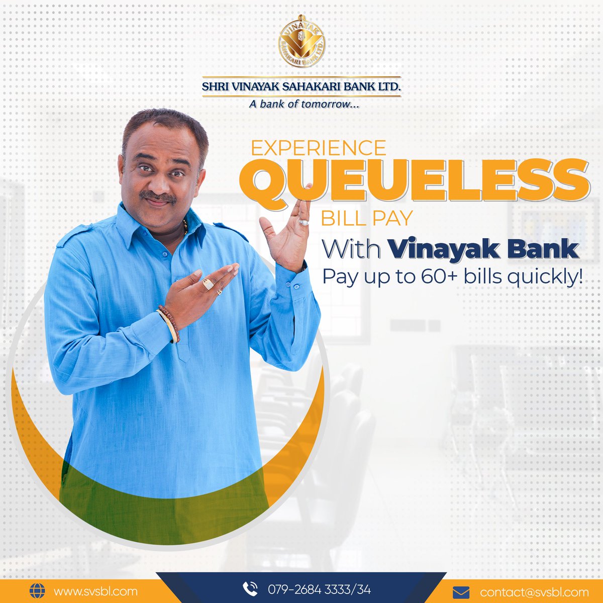 Instant, seamless and convenient! 

For assistance, feel free to call us at 079-2684 3333/34 
.
.
.
.
#shrivinayakbank #bank #bankingservices #queuelessbanking  #billpayment #visitnow #quickpayment #quickservice #billpaymentservices #bankoftomorrow #banking #payyourbill