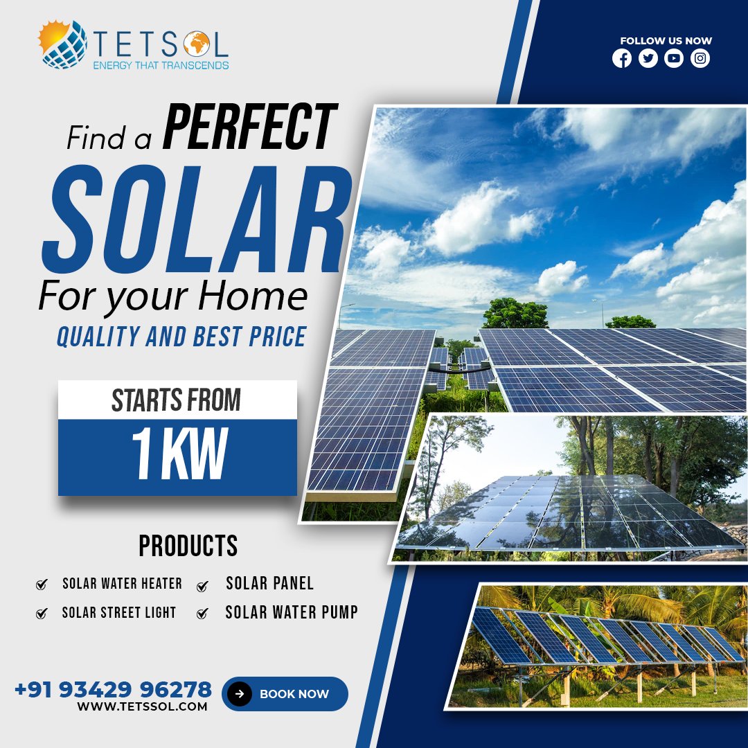 Get the best deals for your Solar Energy with Us.
tetssol.com
tetstech.com
.
#TETS #solarpanels #Solar #solarpower #globalwarming #greenenergy #renewablenergy #sustainable #environment #climatechange #Solarenergy #solarthermalenergy #solarsystem