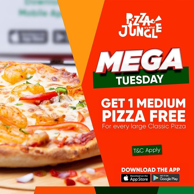 PizzaJungleNG's tweet photo. Another Tuesday to satisfy your mega cravings. ππ₯
#pizza #pizzeria #MegaTuesday #pizzajungleng #pizzacrust https://t.co/Z4HPtdNbyv