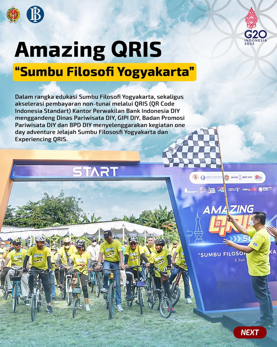 humas_jogja's tweet photo. Sekda DIY, R. Kadarmanta Baskara Aji dan Gusti Kanjeng Ratu Bendara selaku Ketua Badan Promosi Pariwisata DIY hadir pada pembukaan acara Amazing QRIS seri#3 “Sumbu Filosofi Yogyakarta”. #QRIS #SumbuFilosofi #VisitingJogja #BankIndonesia #GIPIDIY #BPDDIY #DisparDIY #jogjaistimewa https://t.co/x9sfvEyd7d