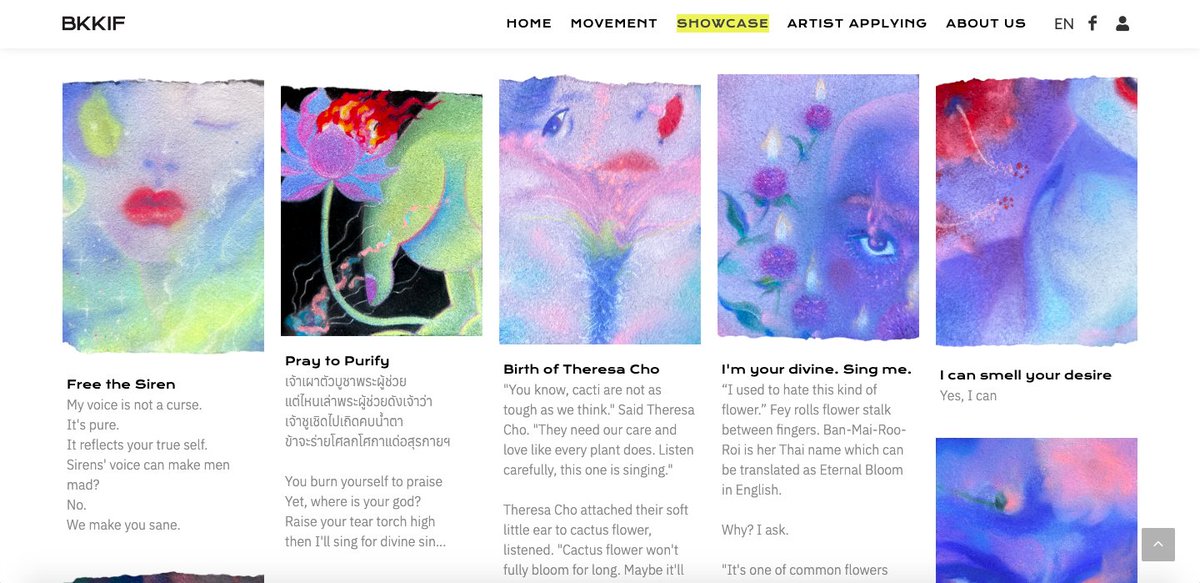 My blooms are on #bkkif2022 website! <3
เยี่ยมชมได้นะครับ อัพขึ้นไปสักพักแล้วแต่เราเพิ่งเอามาลงตอนนี้ แหะ ตามลิงค์ไปเล้ย >>>
bangkokillustrationfair.com/artist/2022/522