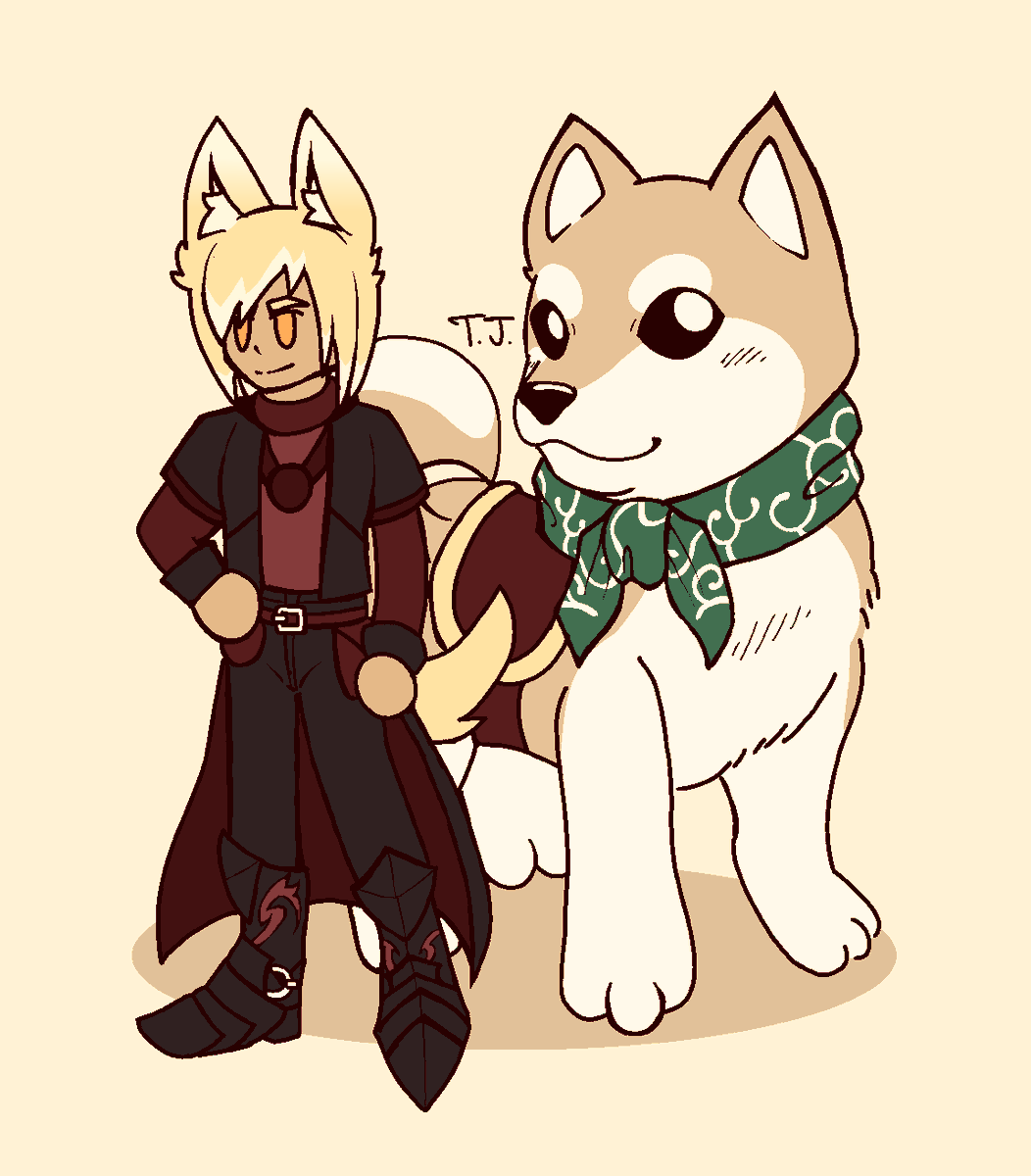 lostnintendogs's tweet photo. @AeroViro i hope i wasn't too late! i made a little drawing of my dogboy looking cool with the megashiba! gl to everyone who entered! https://t.co/YnYKKIFGHf