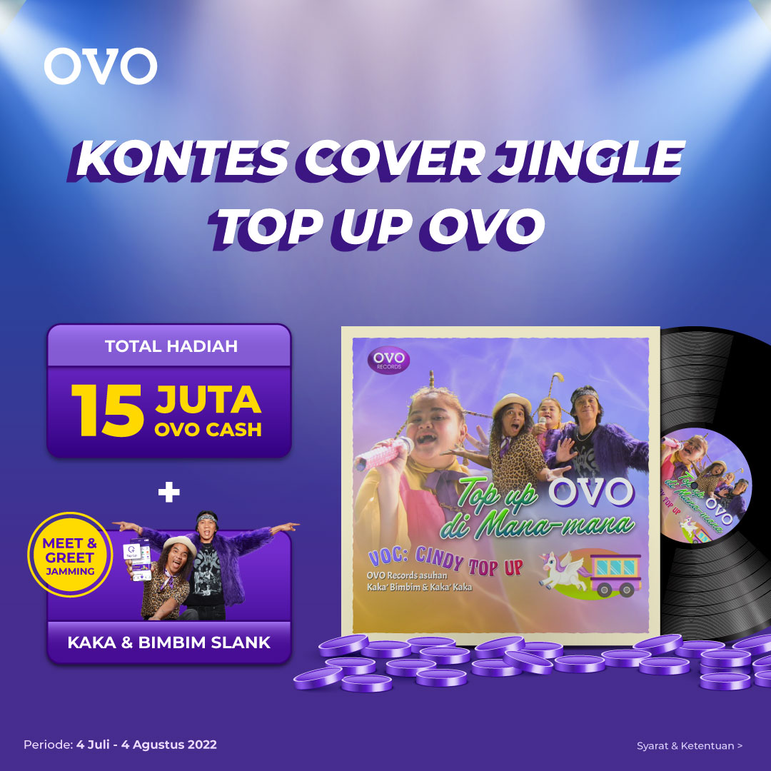 ovo_id's tweet photo. Mau meet &amp; greet live jamming bareng musisi legend Indonesia Kaka &amp; Bimbim Slank?

Ayo ikut kontes cover ulang Jingle OVO. Menangkan juga total hadiah 15 Juta OVO Cash.

Syarat &amp; ketentuan cek IG @ovo_id ya!

#TopUpOVOJingleCover #TopUpOVODimanaAja https://t.co/CZ889gEr7t