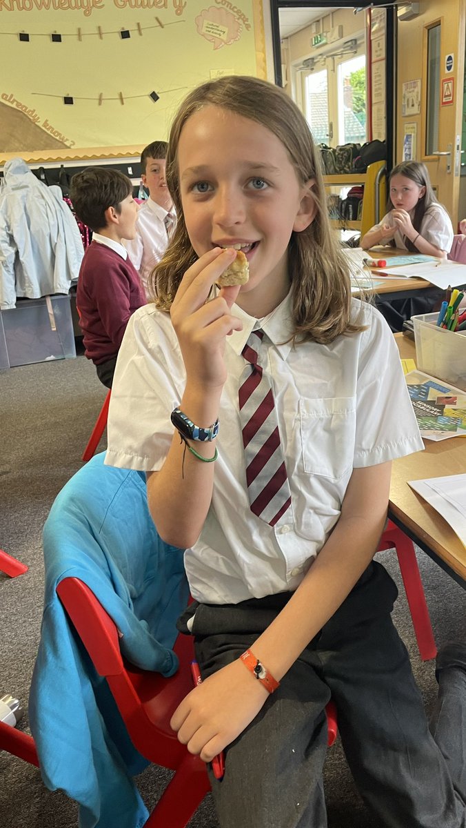 TyntesfieldMC's tweet photo. A delicious morning scone taste testing yesterday in DT. A great evaluation ahead of designing and making our own savoury scones! https://t.co/rc3GaskyME
