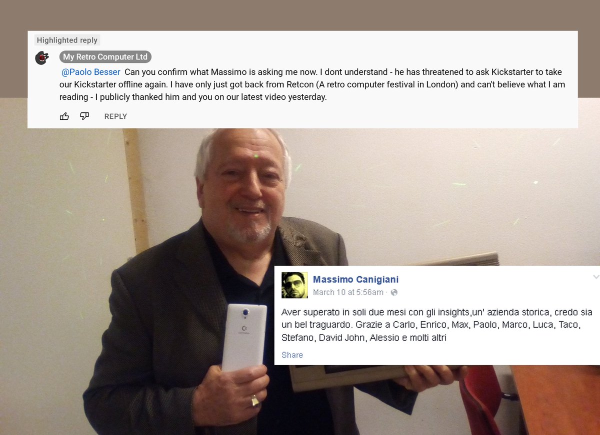 Pleasance-backed fake Commodore threatens to shut down C-64 Remake Kickstarter, fails miserably. Grazie David John.

kickstarter.com/projects/myret…