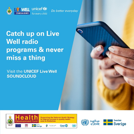 Good news! We have uploaded Health and Nutrition drama series, podcasts, PSAs, and so much more content from the Live Well Zimbabwe Campaign. Catch it all here: soundcloud.com/user-639892648 

@MoHCCZIM <a href="/UNICEFZIMBABWE/">UNICEF ZIMBABWE</a> @SIDA
#HDFZimbabwe
#DoBetterEveryday
#LiveWellZimbabwe