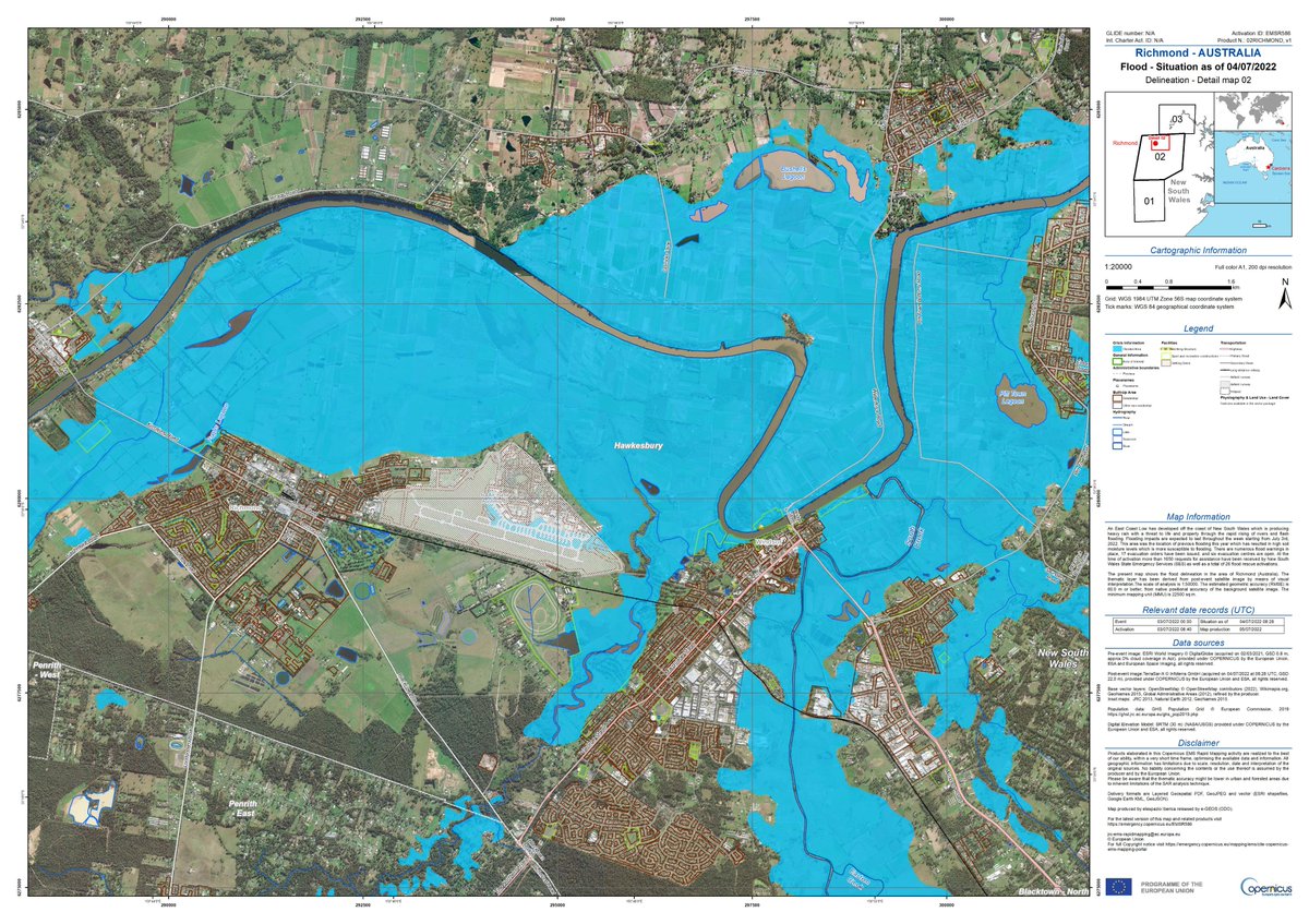 _MollieGorman's tweet photo. Big flood. Via @CopernicusEMS @ABCemergency #NSWFloods https://t.co/wZUWUlOPVa