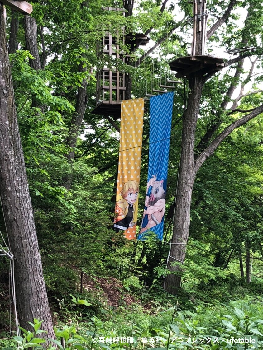 FA_kimetsu's tweet photo. ／
📢恵庭施設のご紹介
～試練の森「弐」森の樹上鍛錬実施施設～
＼

フォレストアドベンチャー×「鬼滅の刃」
～全集中！試練の森 潜入訓練～
フォレストアドベンチャーのコースを使用した樹上で鍛錬するコース

#フォレストアドベンチャー鬼滅の刃 https://t.co/V9dTFem1fm
